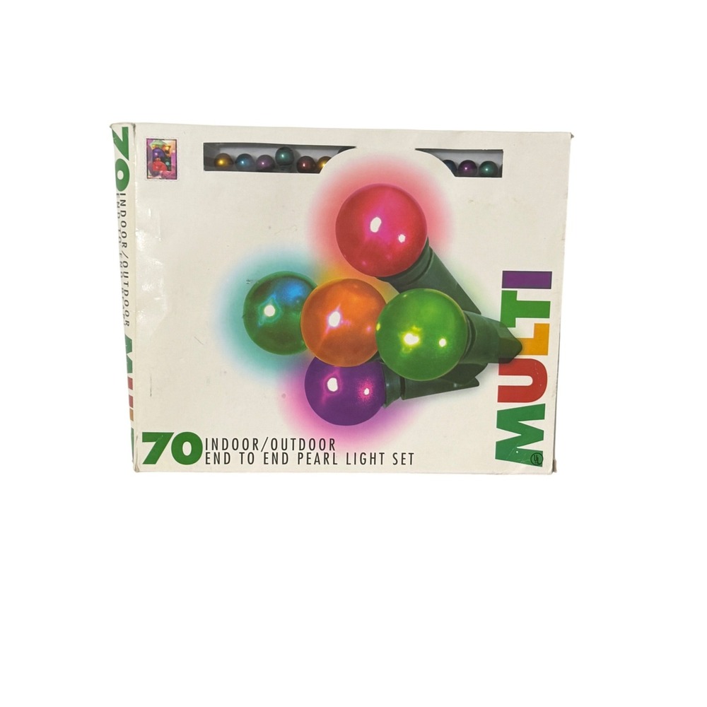 Seasonal Specialties Pearl Light Set  37.5ft Multi Color 70 Count Indoor